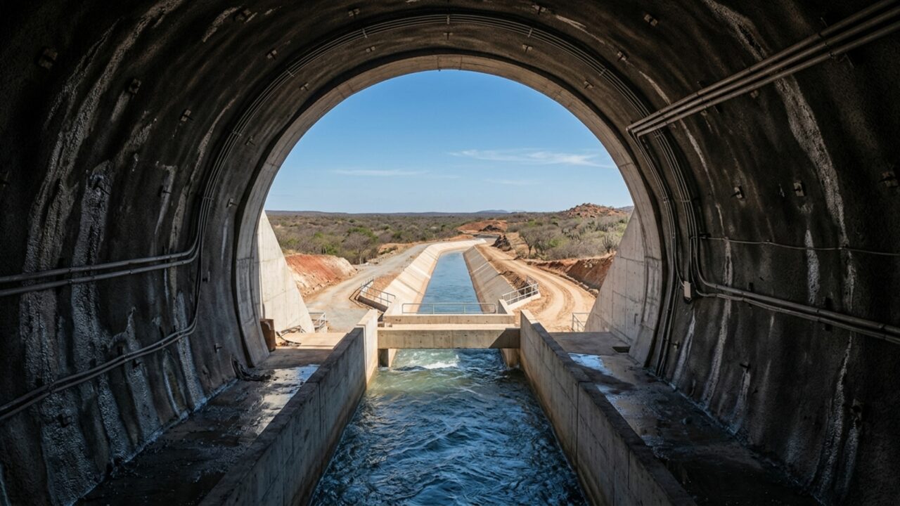 Megaobra de R$ 1,4 bilhão abre um túnel de 6,5 km e leva água por 115 km para cruzar o sertão com vazão de até 40 mil litros por segundo