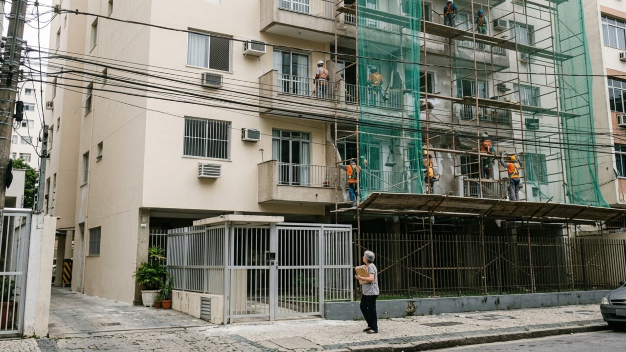 Aposentada paga o condomínio com o aluguel durante anos e só quando deixa o apartamento percebe que ajudou a bancar reforma da fachada, que não era obrigação dela