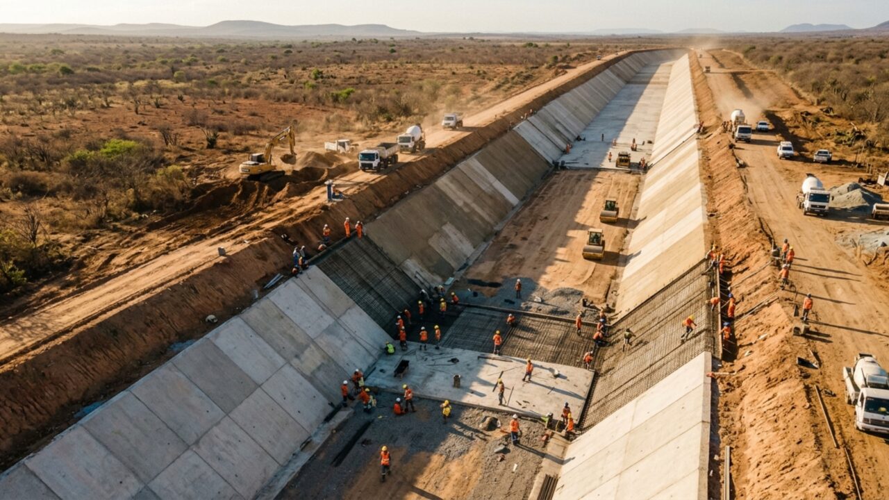 Rio artificial de 145,3 km em construção para levar água a uma das áreas mais secas do Ceará impressiona pela engenharia