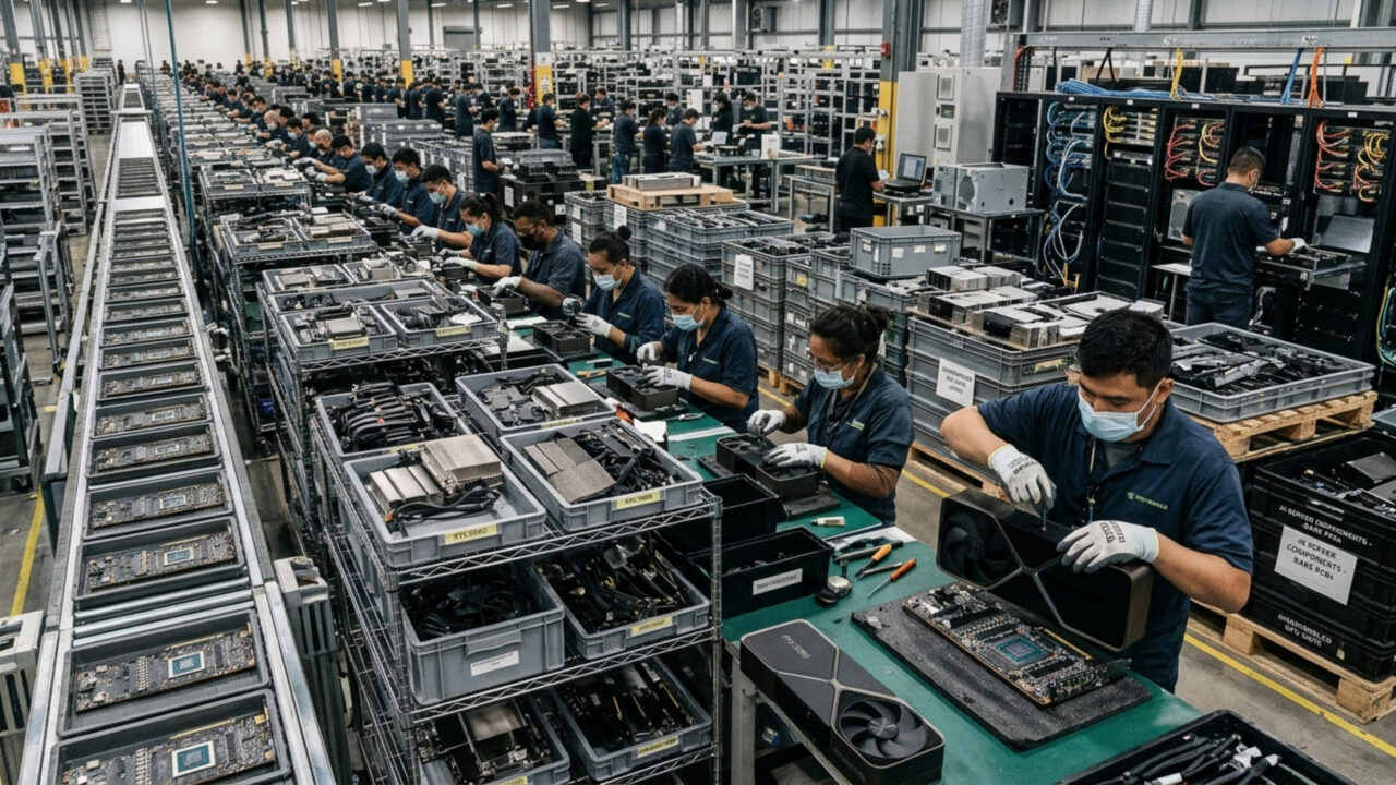 Fábricas de grande porte estão desmontando placas de vídeo RTX 5090s aos milhares para alimentar servidores de IA