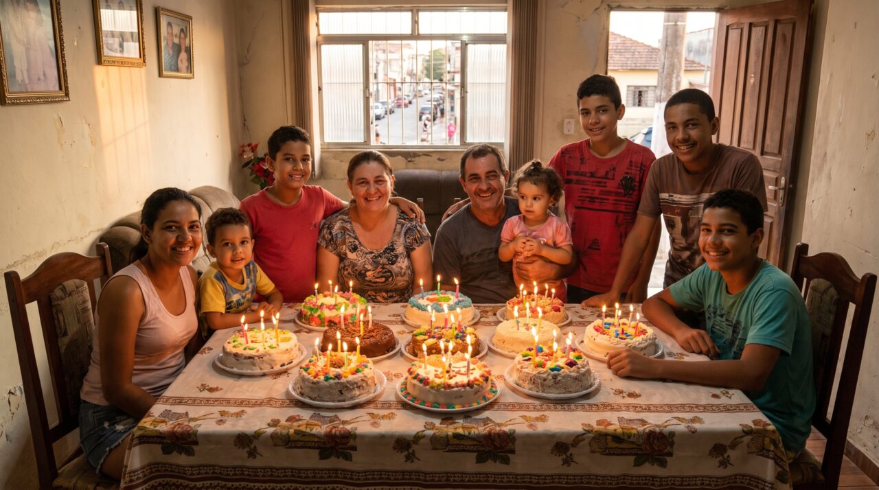 Pai, mãe e os sete filhos nasceram todos em 1º de agosto: uma família de 9 pessoas transformou uma única data em recorde mundial