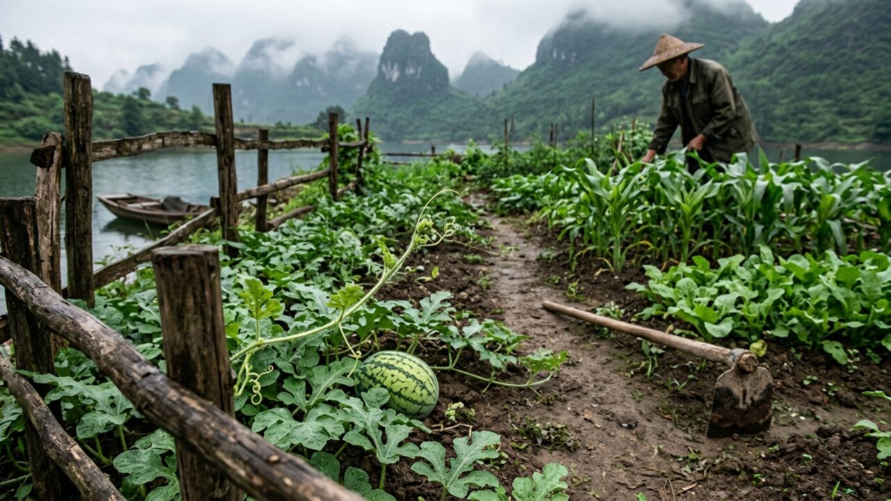 Rotina rural e autonomia parcial do agricultor Wu na China