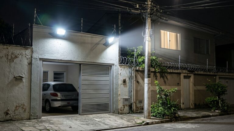 Vizinho instala refletores potentes para iluminar a entrada da garagem e família percebe que a claridade atravessa as cortinas dos quartos durante toda a noite