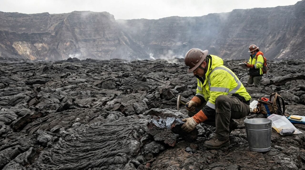 Geólogos do USGS coletaram amostras de lava para investigar a origem do magma das novas fissuras do Kīlauea