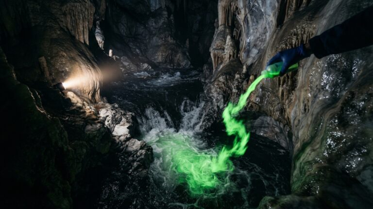 Um rio desaparece dentro da montanha e só volta à superfície quase dois dias depois, depois de atravessar um sistema de cavernas que ainda não foi totalmente mapeado