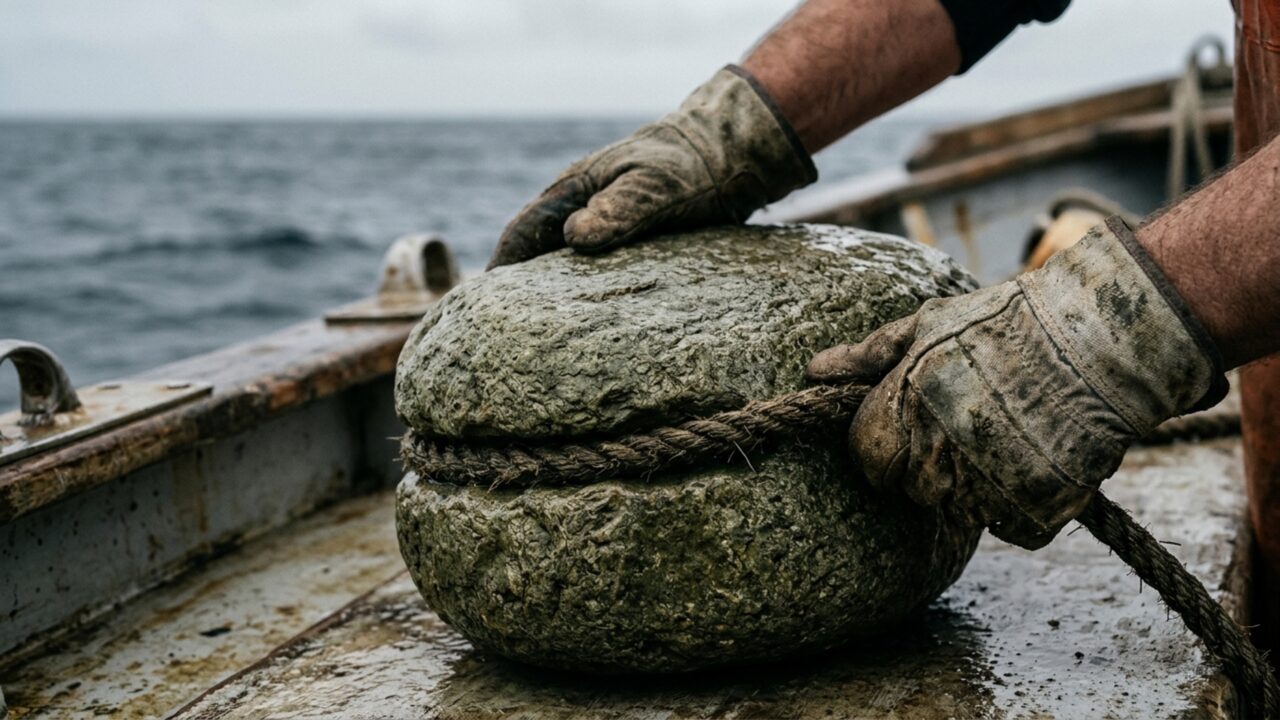 Uma pedra de mais de 27 quilos saiu do mar com um sulco perfeito e pode ser uma âncora usada há milhares de anos