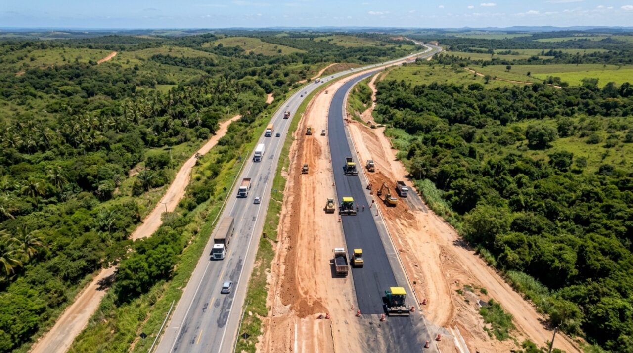 Com 3 viadutos, uma ponte nova e investimento de mais de R$ 266 milhões, uma rodovia de 16,2 km está sendo transformada para reorganizar o trânsito ao redor de uma capital do Nordeste