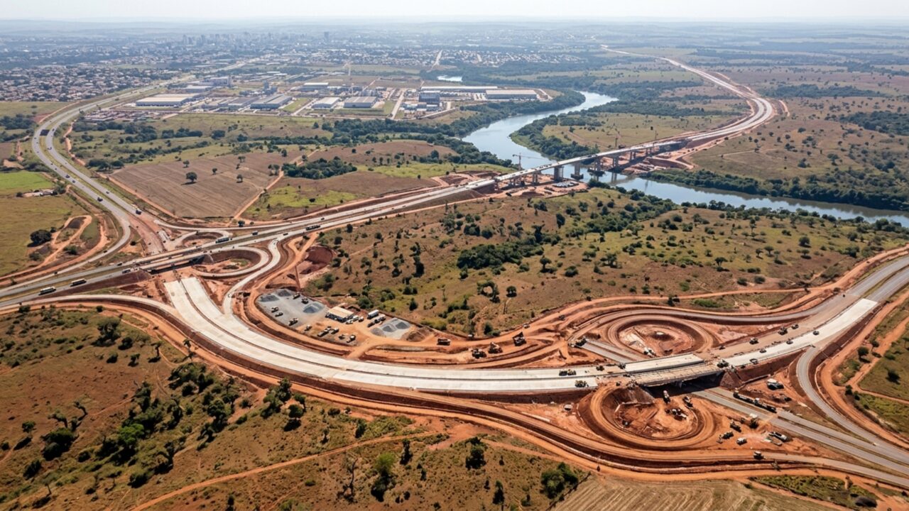Rodoanel de 52 km terá seis viadutos e uma ponte de 230 metros para criar um novo caminho de caminhões ao redor de uma das maiores capitais do Centro-Oeste