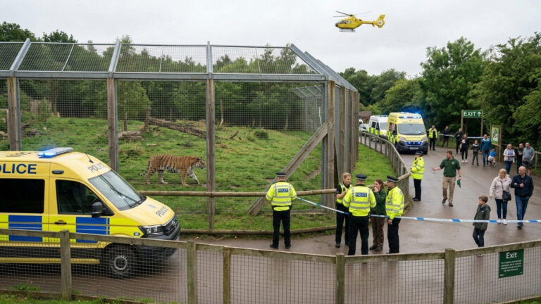 Homem entra no recinto de tigre em zoológico e ataque termina em tragédia no Reino Unido