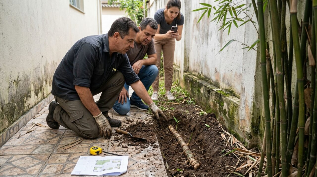 Casal planta uma fileira de bambus para criar uma barreira de privacidade e vizinho percebe que folhas e raízes começam a alcançar o corredor lateral da sua casa
