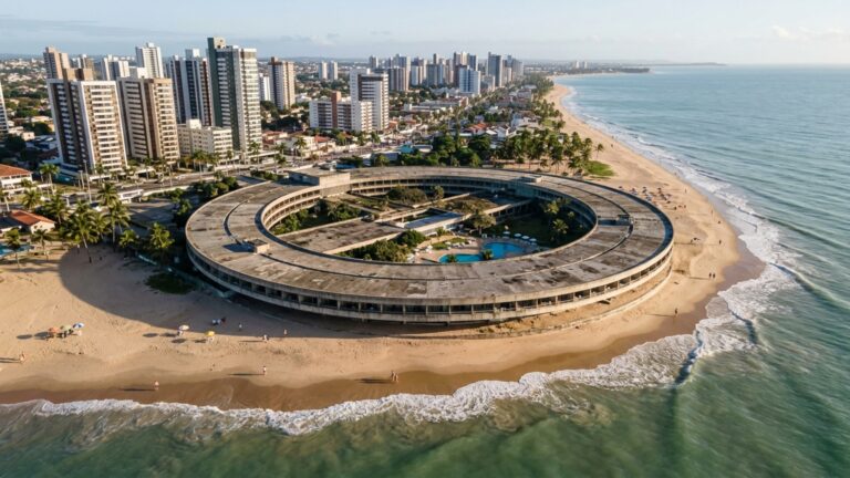 Com formato circular à beira-mar e 173 apartamentos, edifício inaugurado em 1971 virou um dos maiores símbolos do turismo na Paraíba