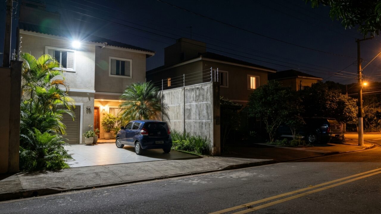 Morador instala refletor no alto do muro para iluminar a garagem e vizinha percebe que a luz permanece apontada diretamente para a janela de seu quarto