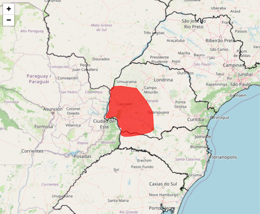 INMET emite alerta de Grande Perigo para tempestades neste domingo; chuva pode passar de 60 mm/h e ventos superar 100 km/h
