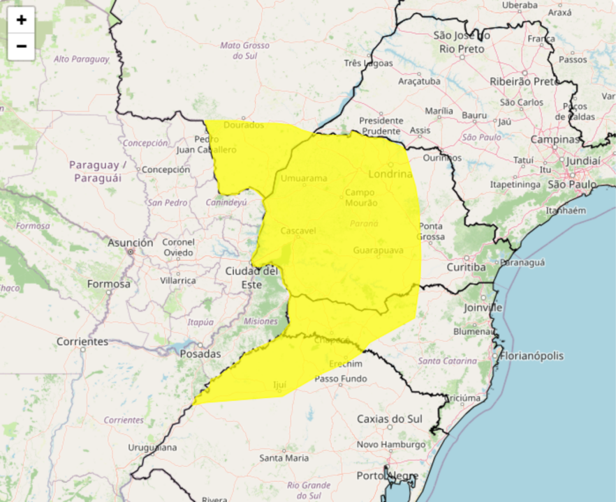 INMET emite alerta de tempestade para três estados na 4°feira, 21; veja os riscos de granizo e ventos fortes