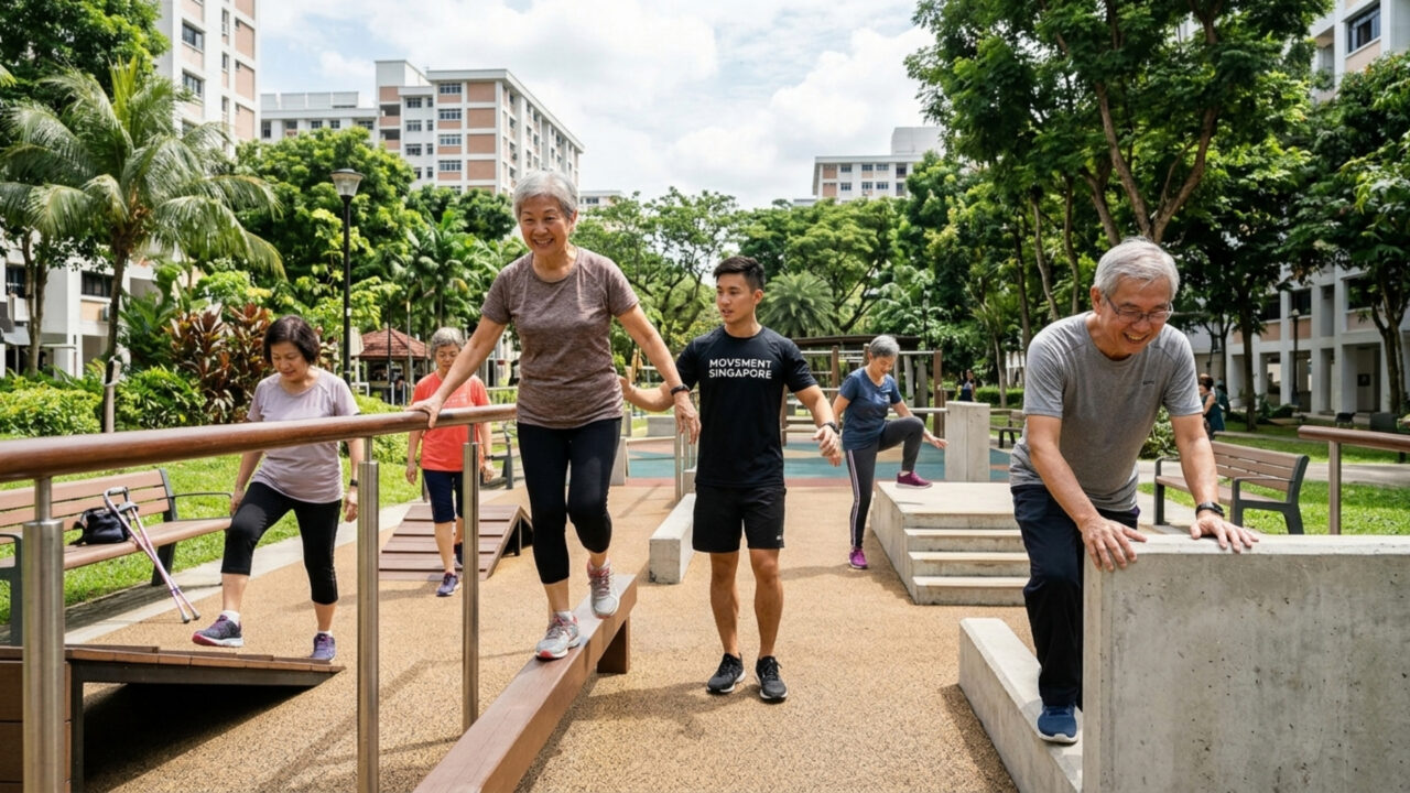Idosos de 70 anos fazendo parkour O motivo por trás da moda em Singapura é emocionante