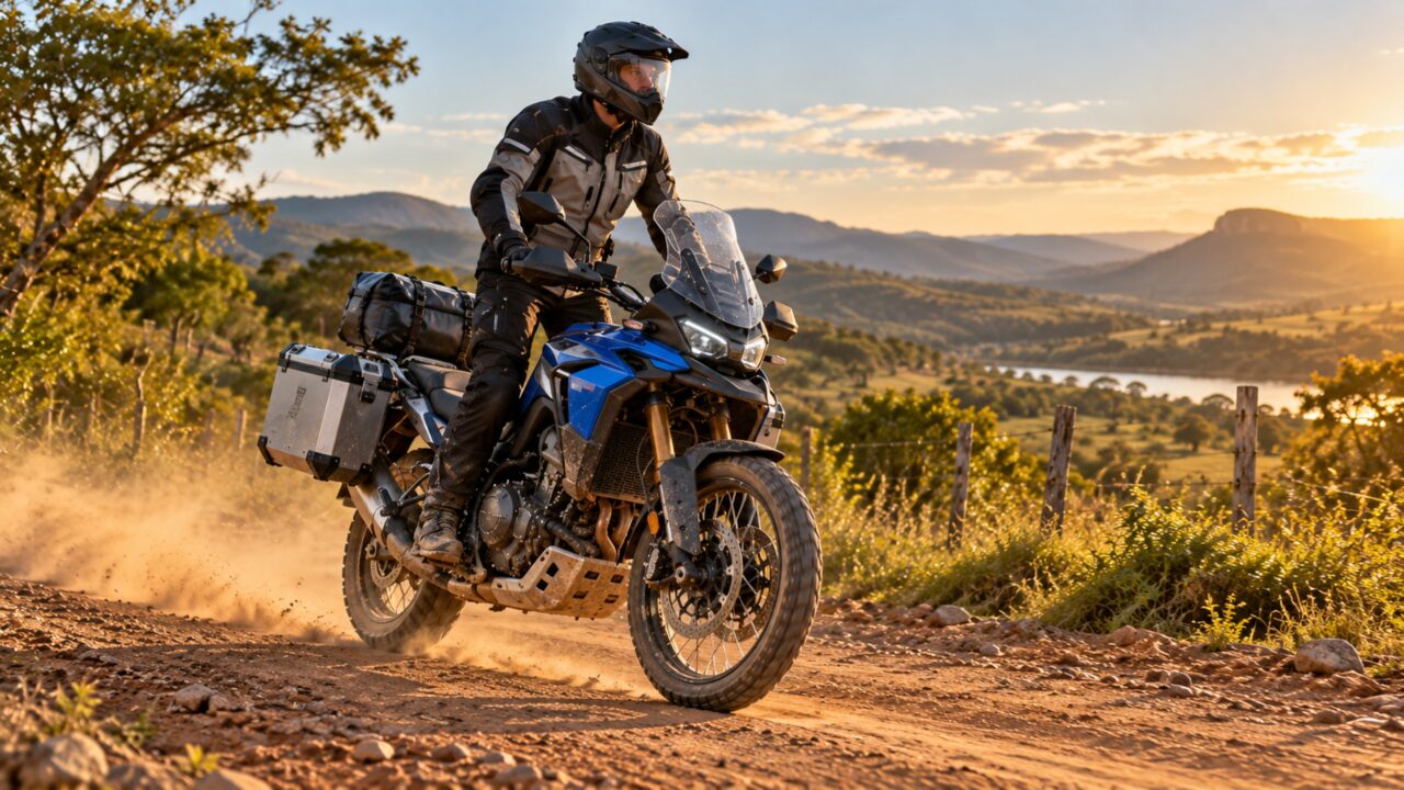 Com 90 cv, 93 Nm e capacidade para levar até 226 kg de carga, esta aventureira de 895 cc ainda permit
