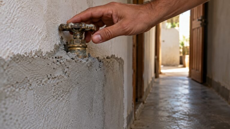 Uma reforma simples no corredor termina com duas casas sem acesso ao mesmo registro de água escondido atrás de uma parede nova