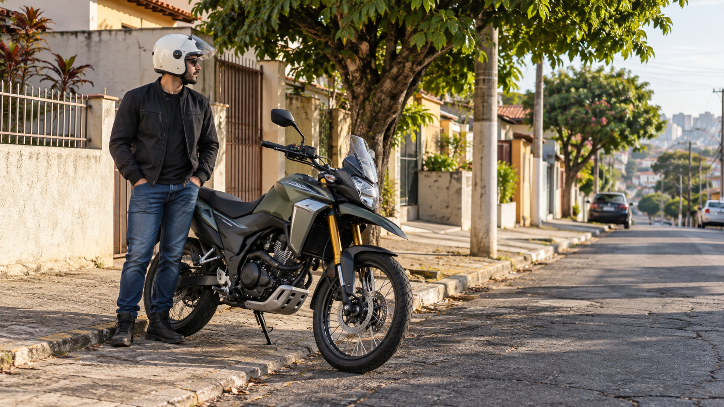 Suspensão invertida, ABS nas duas rodas e motor de 198 cc com 20,4 cv formam uma crossover de 167 kg que ainda leva 13 litros no tanque