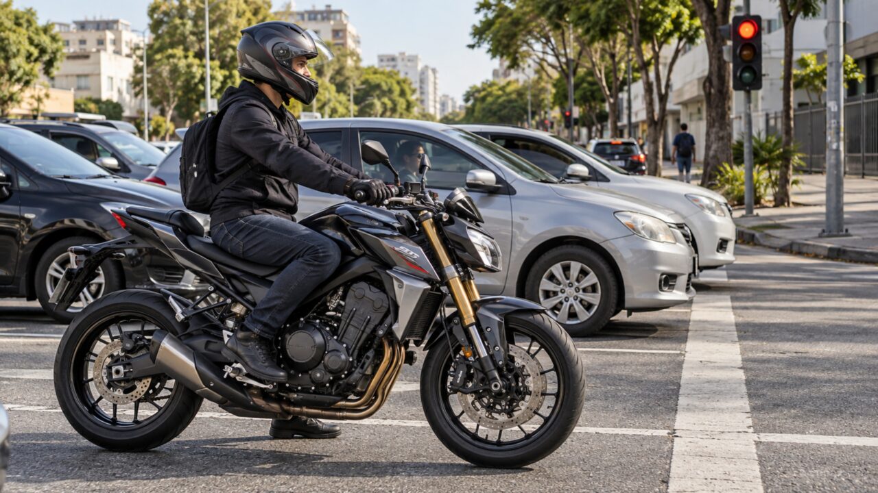 O sistema eletrônico permite trocar marchas sem usar a embreagem manual nesta quatro-cilindros de 649 cc, 86,7 cv e tanque de 15,4 litros