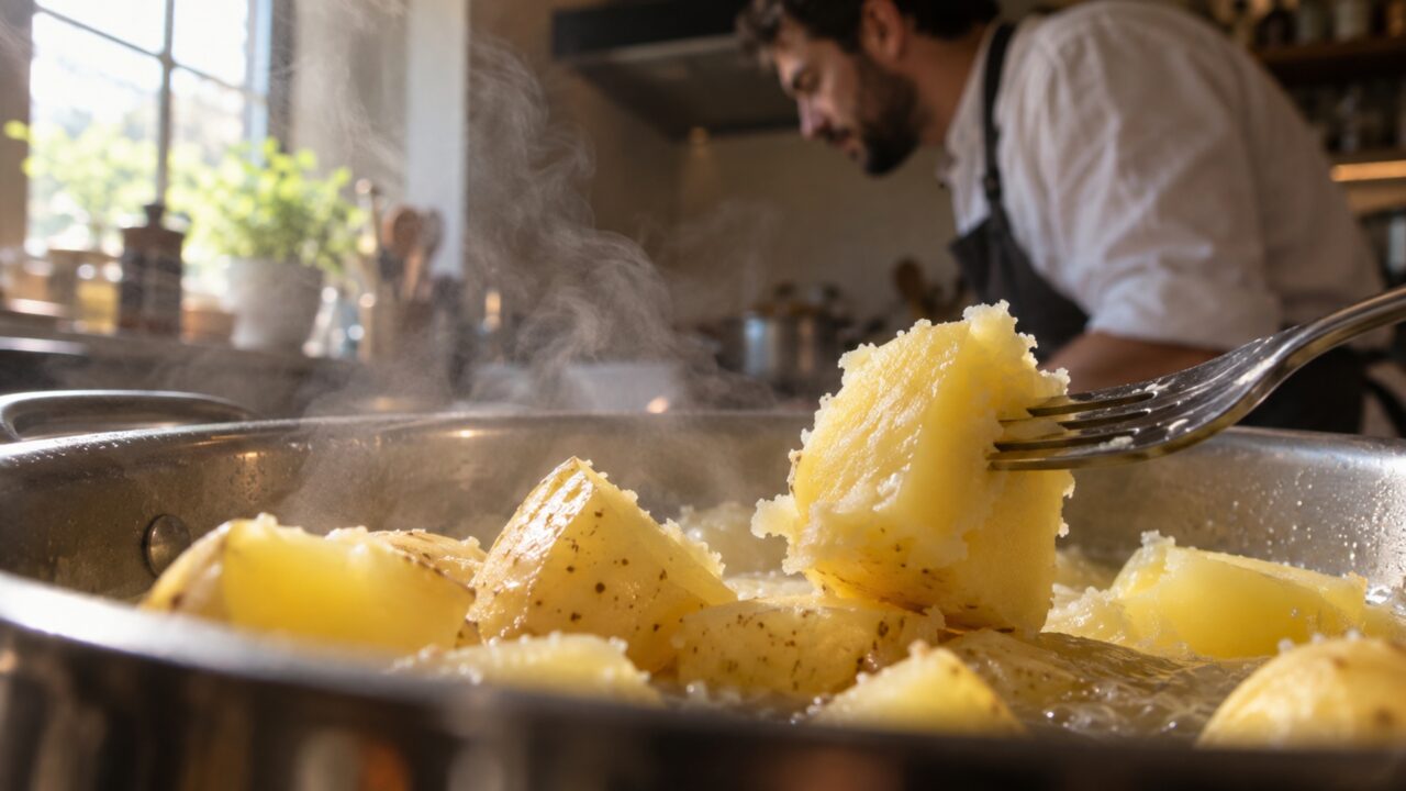 Antes de colocar mais leite no purê, vale olhar para a batata: o ponto do cozimento pode ser o verdadeiro problema