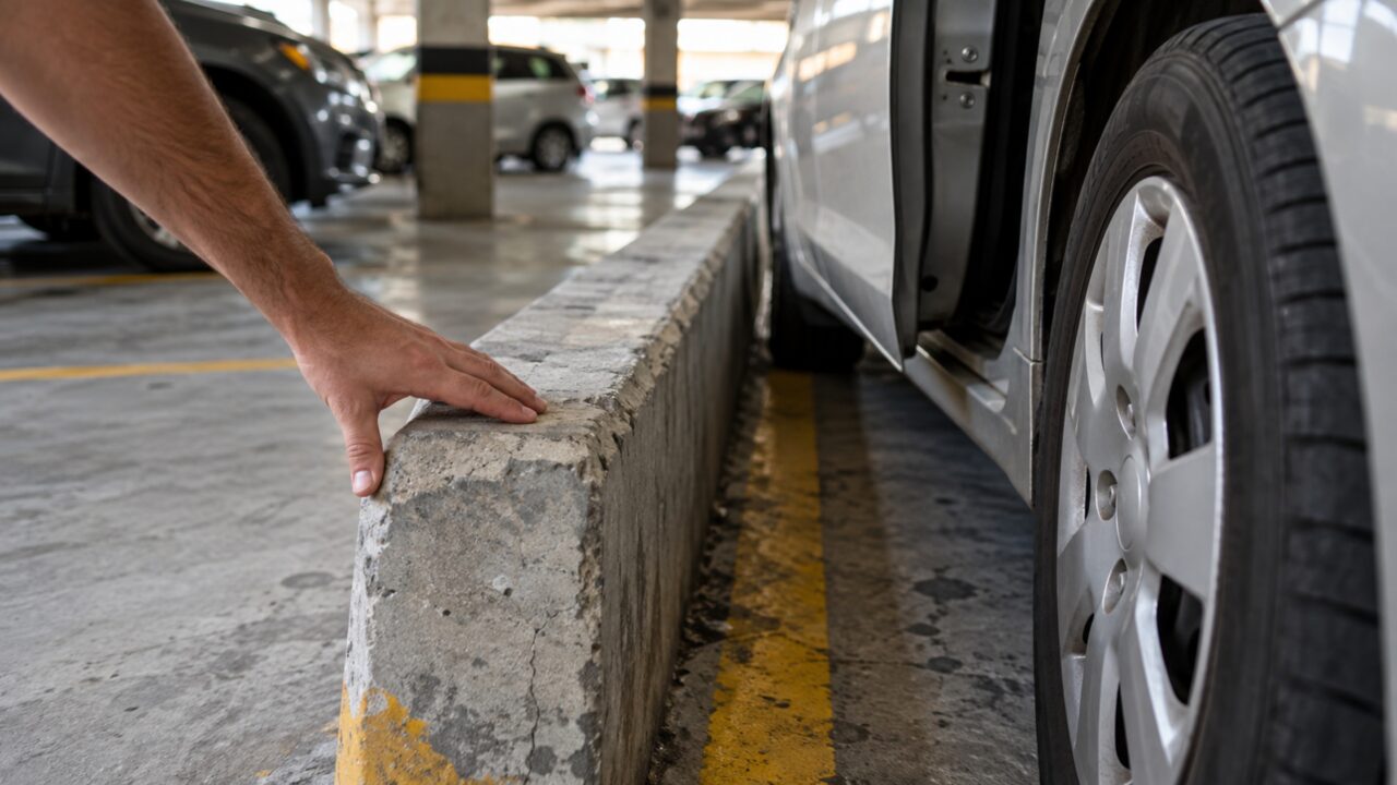 A vaga continua no mesmo lugar, mas a porta do carro já não abre: condomínio instala proteção de concreto entre os veículos e moradores começam a contestar a nova largura