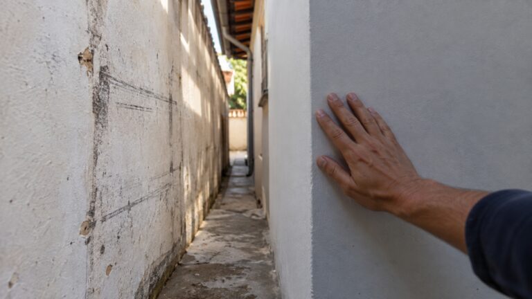 Depois da reforma, a casa ganhou uma lavanderia maior, e o vizinho perdeu o lugar onde apoiava a escada para limpar a própria calha