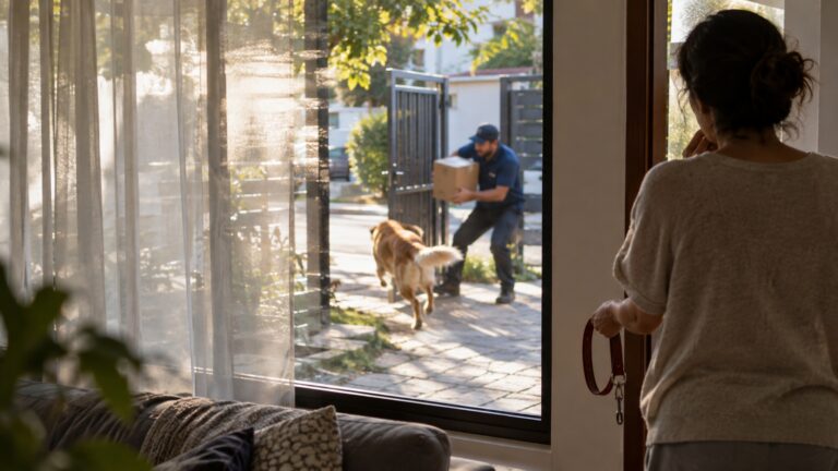 O cachorro nunca tinha escapado até o entregador deixar o portão aberto por alguns segundos e o animal correr direto para a rua movimentada