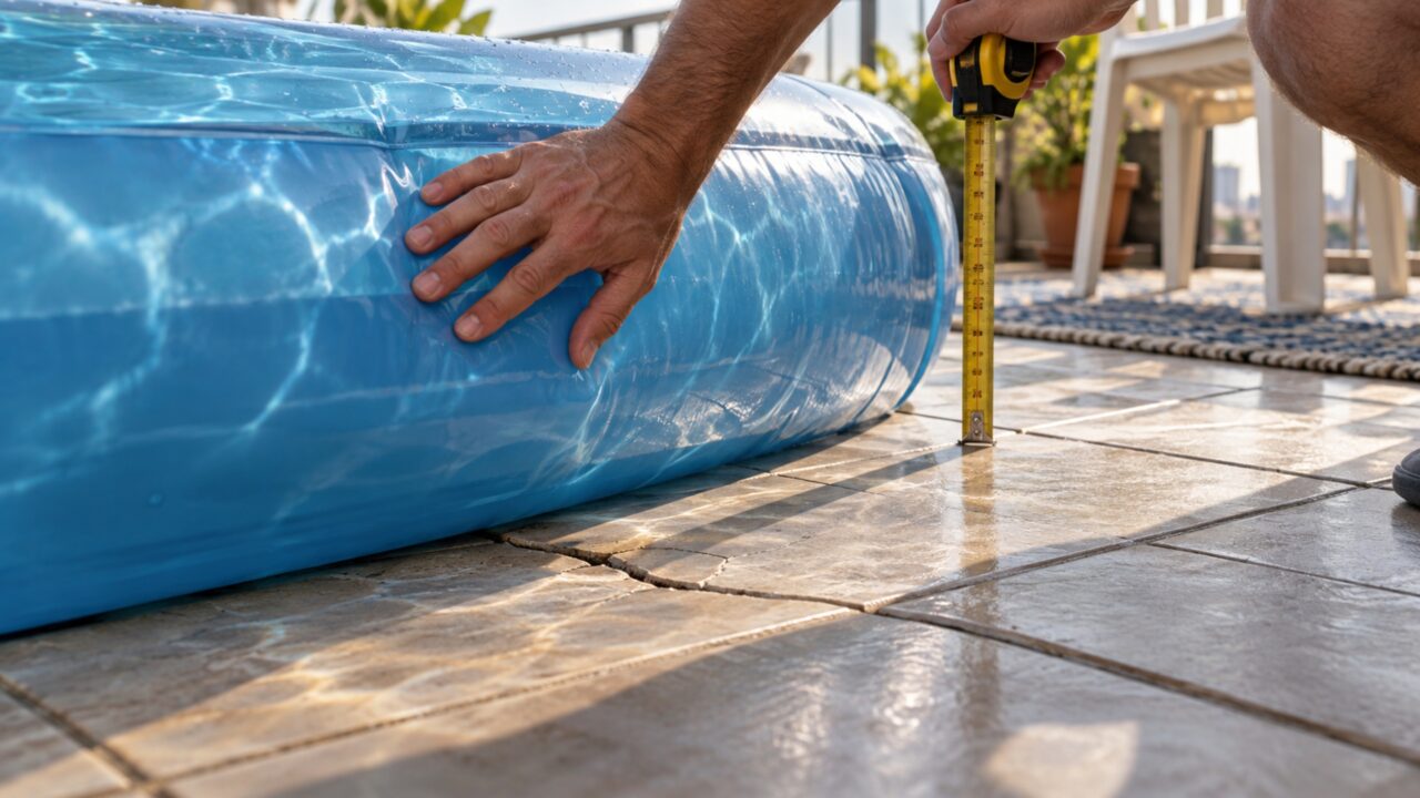 Pais compram piscina inflável de 3 mil litros para o feriado e descobrem que o condomínio pode multar pelo peso na laje