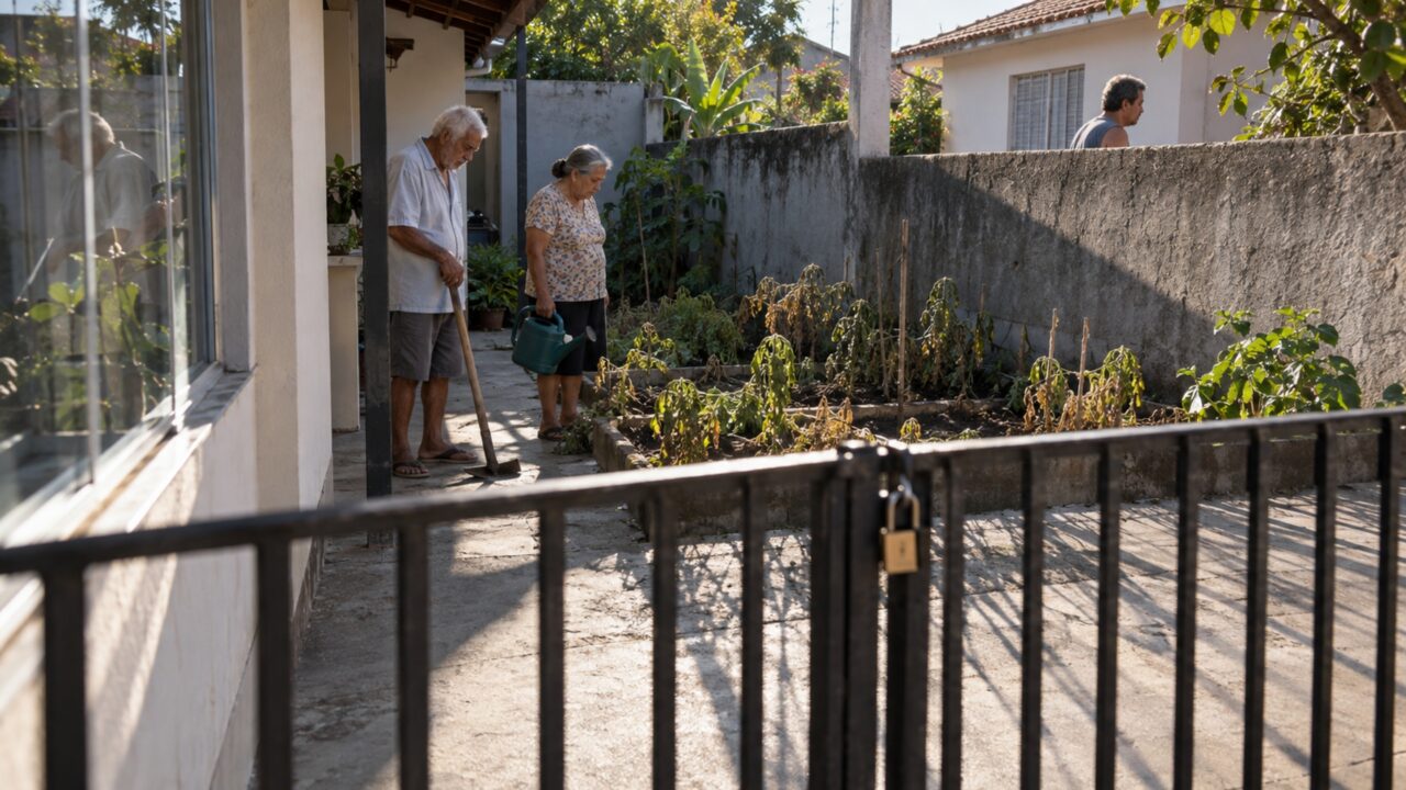 Vizinho eleva o muro para ter mais privacidade e casal de idosos percebe que a pequena horta cultivada há anos deixa de receber sol durante boa parte da manhã
