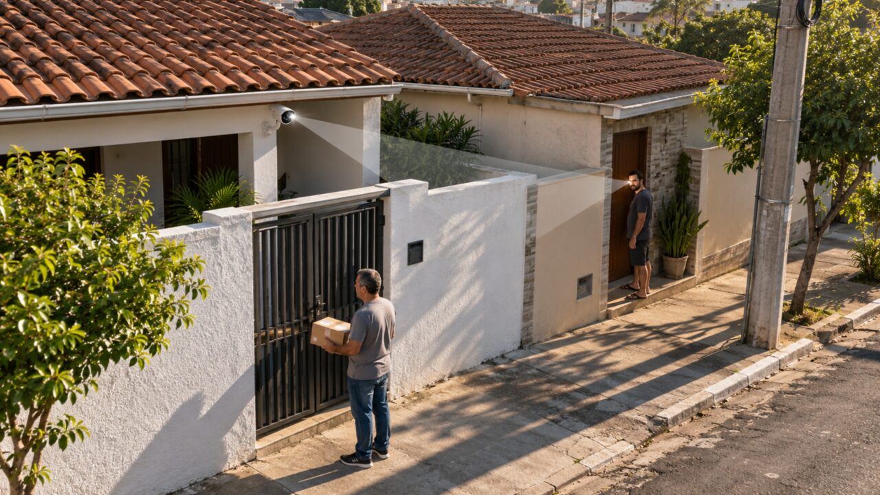 Casal de idosos instala uma câmera na entrada depois de ter encomendas levadas e vizinho percebe que toda vez que abre a própria porta também aparece nas gravações
