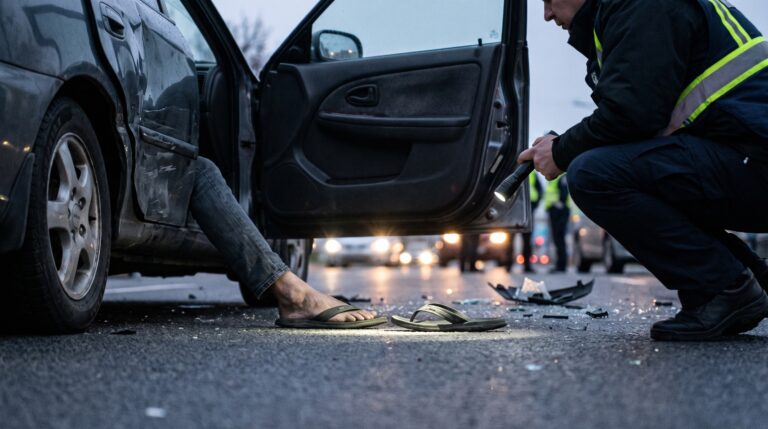 Motorista bate o carro de chinelo e descobre que a multa de trânsito pode ser o menor dos problemas quando a seguradora entra na conversa