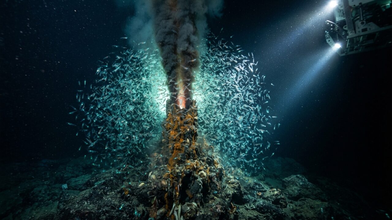 Krill grávido apareceu onde ninguém procurava por ele: fêmeas se concentraram ao redor de fontes hidrotermais no fundo da Antártida