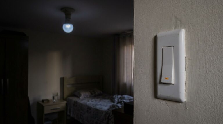 Uma lâmpada LED pode emitir flashes discretos mesmo desligada quando pequenas correntes elétricas alcançam seu circuito interno