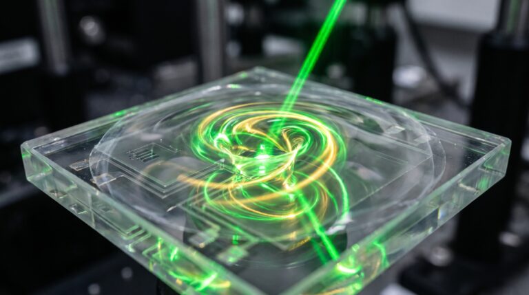 Um laser tocou uma superfície ultrafina sem encostar nela e mudou temporariamente a maneira como o dispositivo manipula a luz