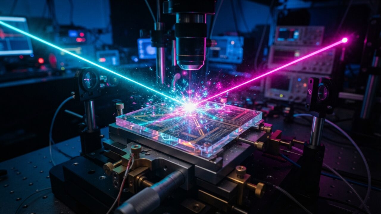 Dois pulsos de laser cruzados empurraram elétrons para estados quânticos que experimentos comuns não conseguiam alcançar