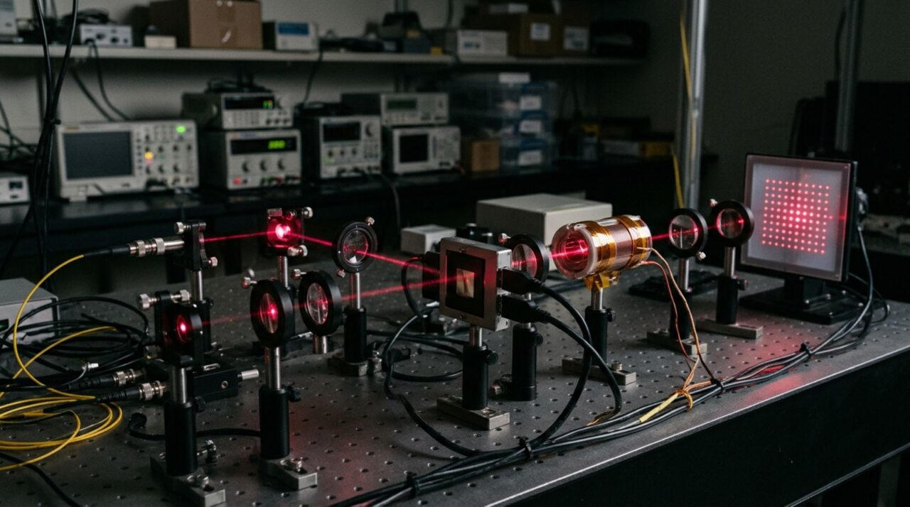 Moduladores espaciais e vapor de rubídio permitiram controlar cem canais de luz em paralelo