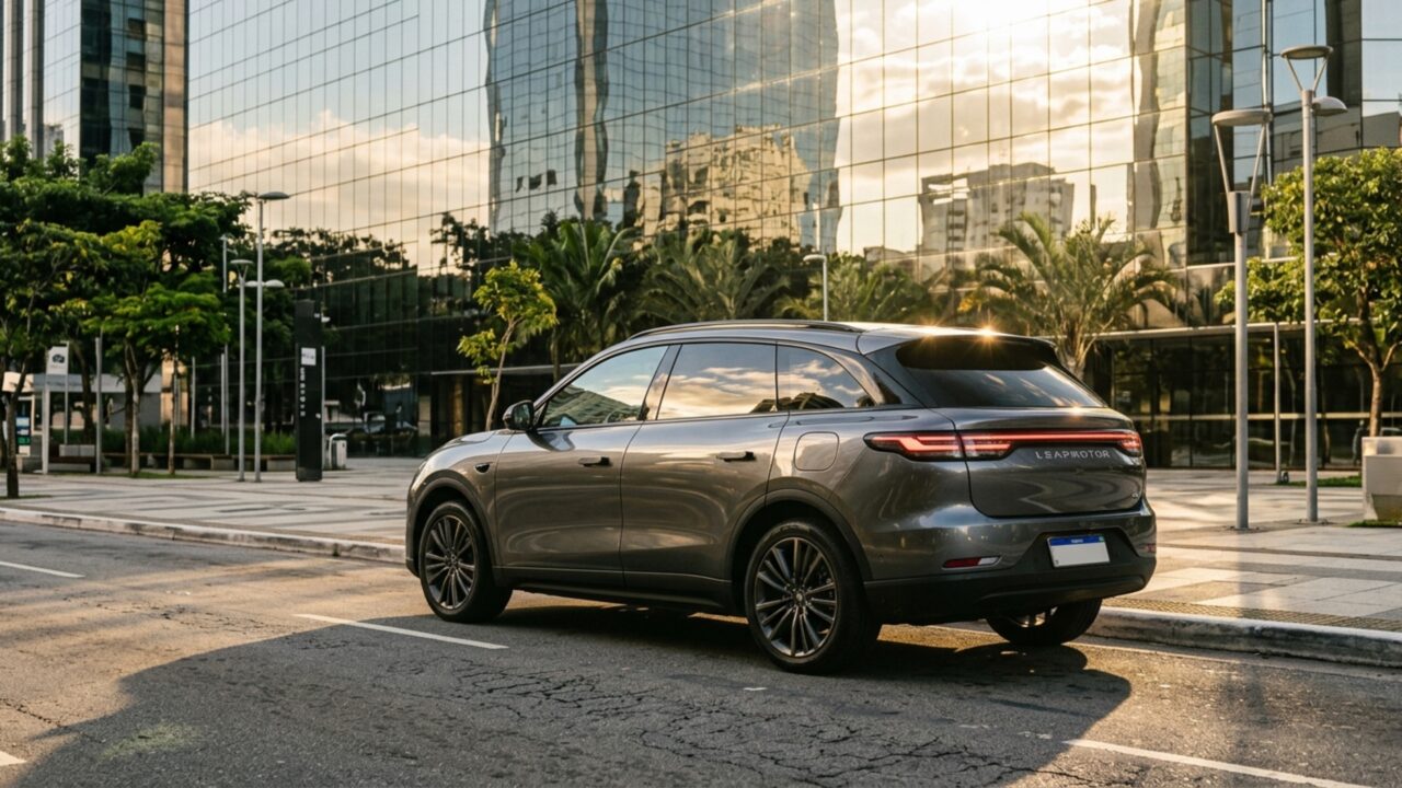 O teto panorâmico tem 1,83 m², o motor elétrico entrega 218 cv e apenas 16 minutos podem levar a bateria de 30% a 80% em recarga rápida