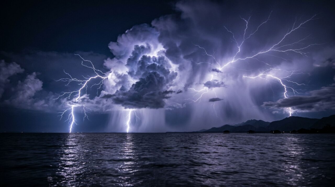 O lago onde tempestades noturnas produzem uma concentração de relâmpagos considerada uma das maiores do planeta