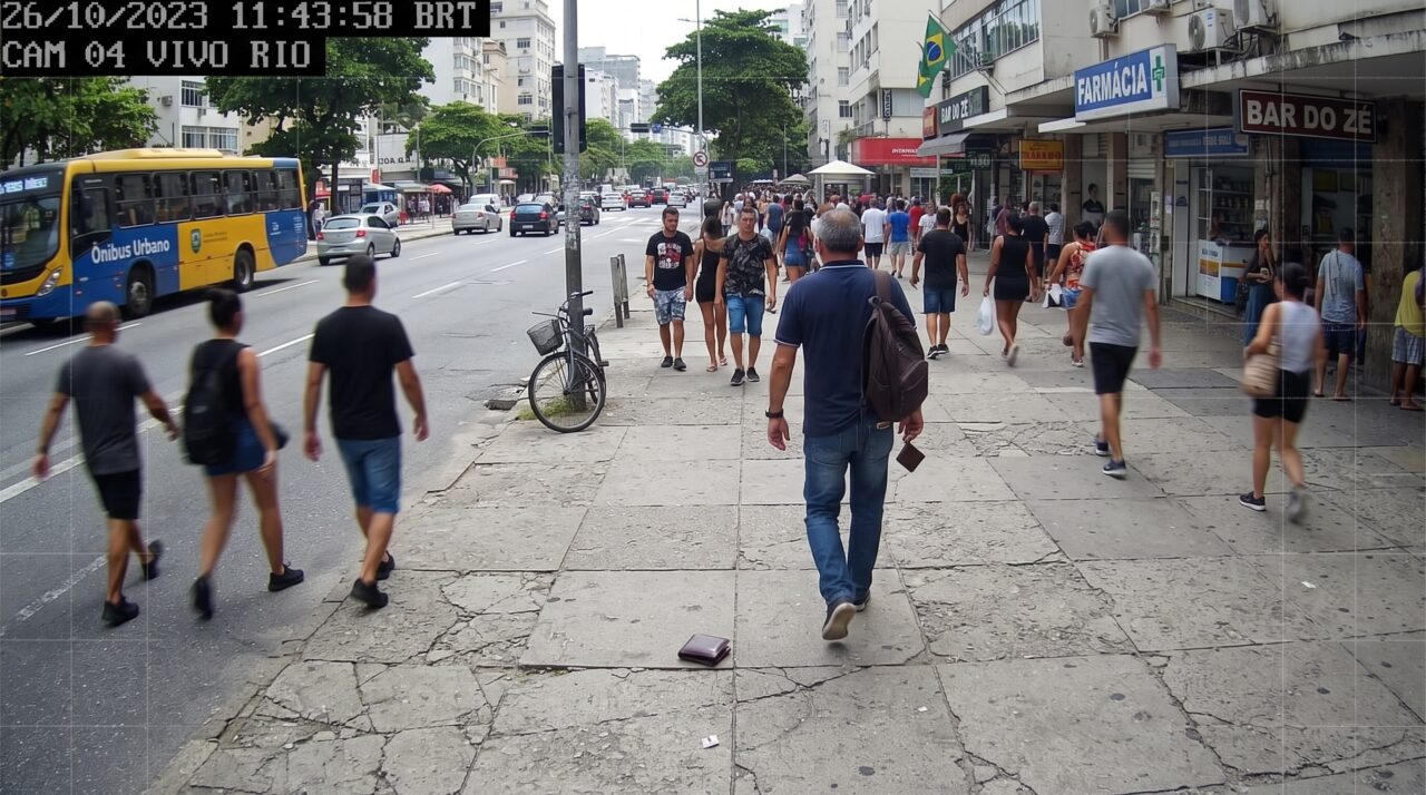 Pedestre encontra carteira com R$ 500 na calçada, decide ficar com o dinheiro por achar que “achado não é roubado” e acaba indiciado criminalmente por câmeras de segurança