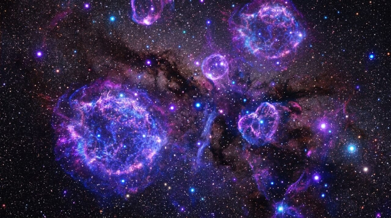 Observações do Chandra identificaram mudanças de brilho em remanescentes de supernovas na galáxia M83