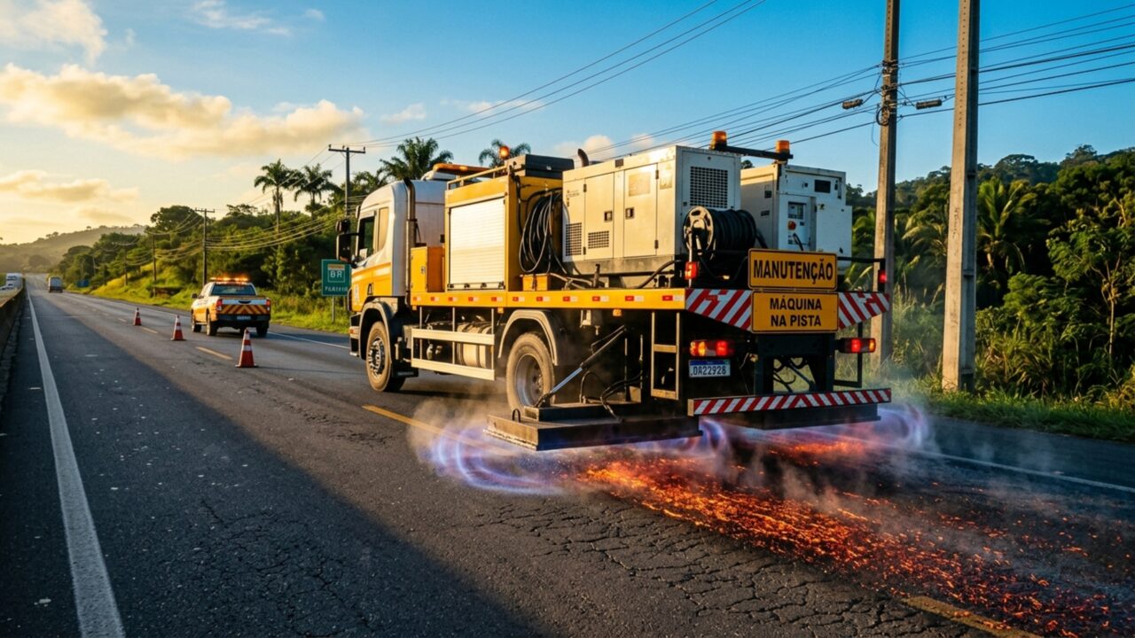 Engenheiros misturam pequenas fibras metálicas ao asfalto para que rachaduras possam ser aquecidas e parcialmente fechadas sem refazer toda a pista