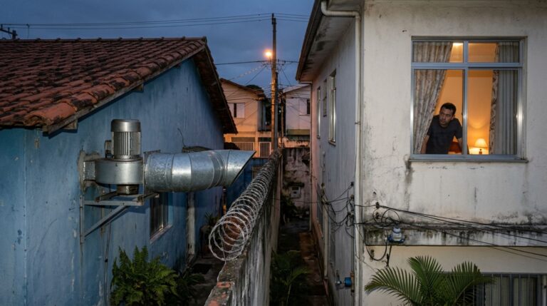 Vizinho instala um exaustor na cozinha para eliminar o cheiro das frituras, e família ao lado percebe que o barulho do motor começa antes do amanhecer