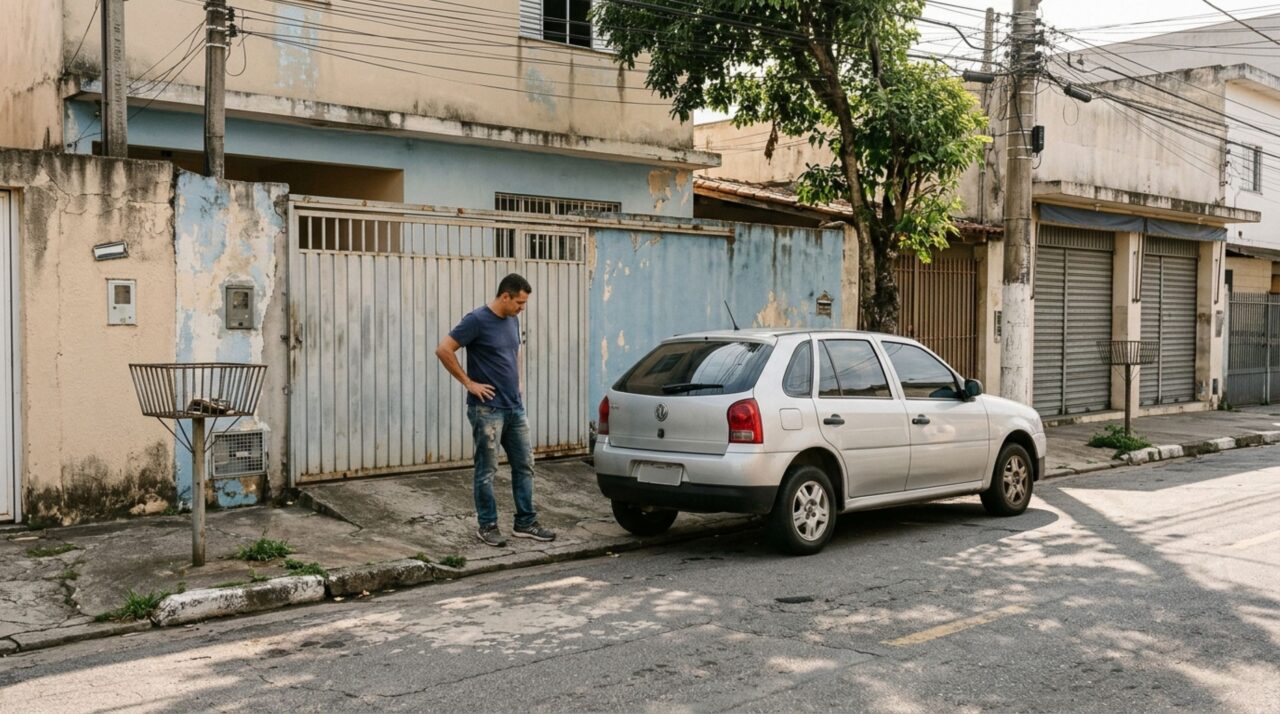 Motorista estaciona ao lado de uma guia rebaixada porque não existe garagem no imóvel e descobre que a presença de uma rampa exige atenção à finalidade do acesso e às regras de estacionamento