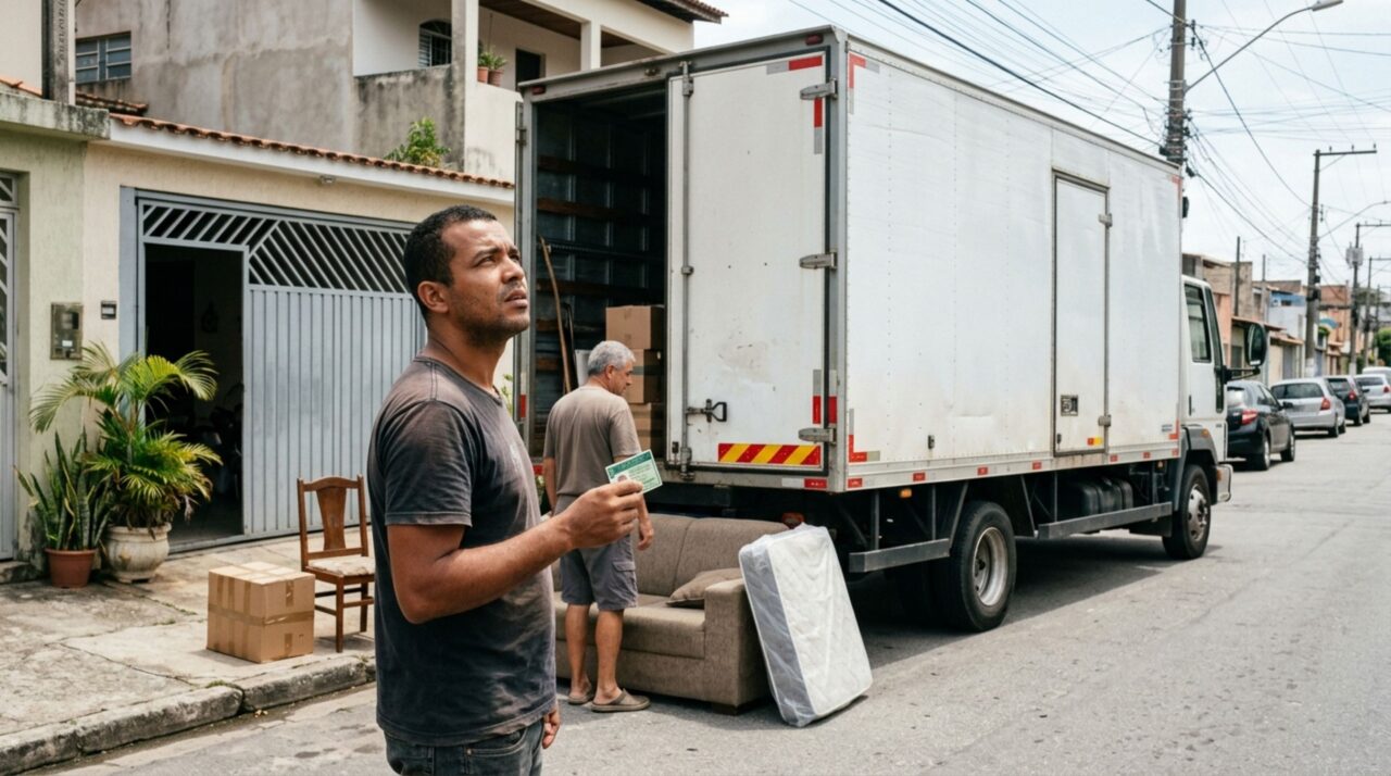 Homem pega o caminhão do pai para transportar móveis durante uma mudança, acredita que a CNH de carro é suficiente por não trabalhar como caminhoneiro e descobre o que determina a categoria exigida
