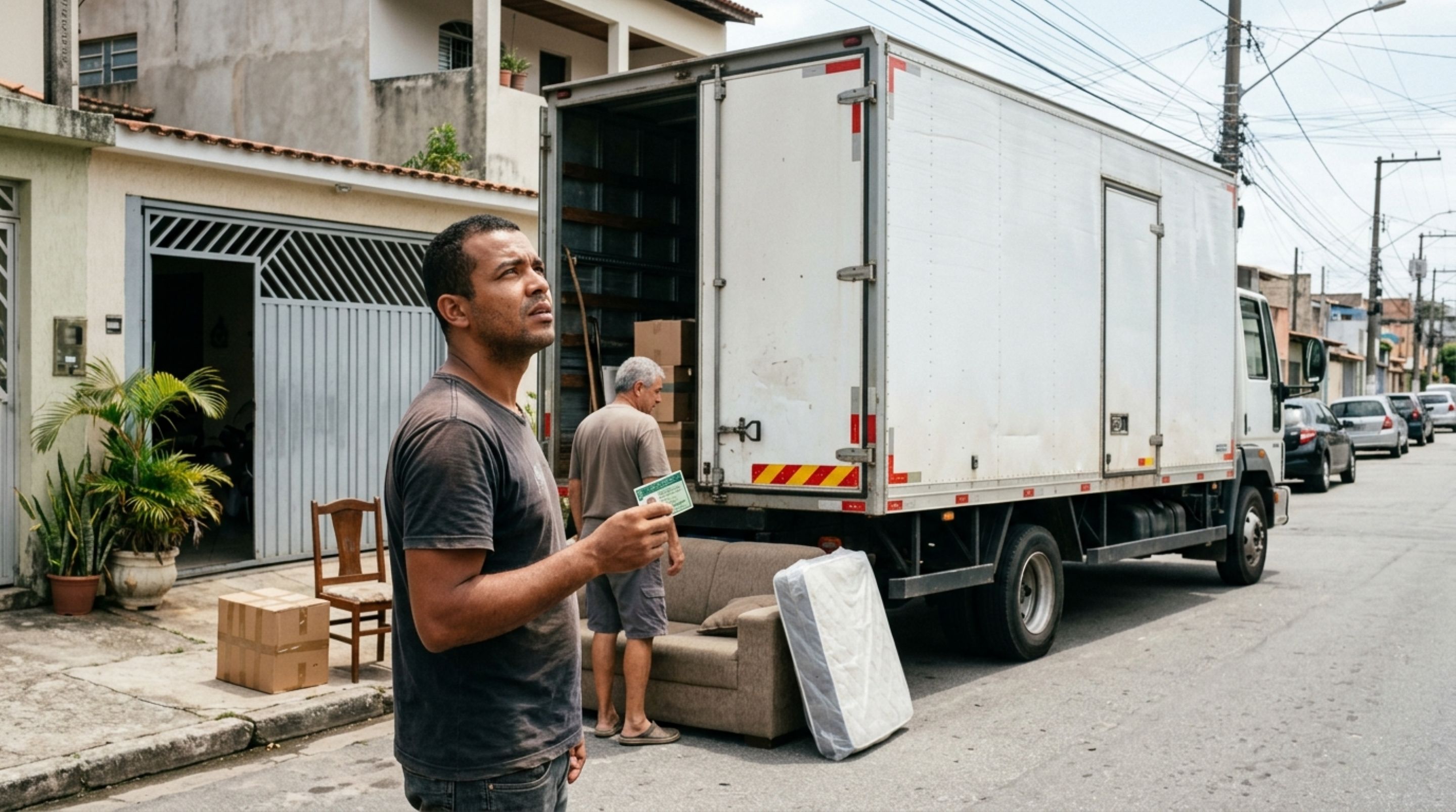 Homem pega o caminho do pai para transportar mveis duran | Economia | QTU Notícias