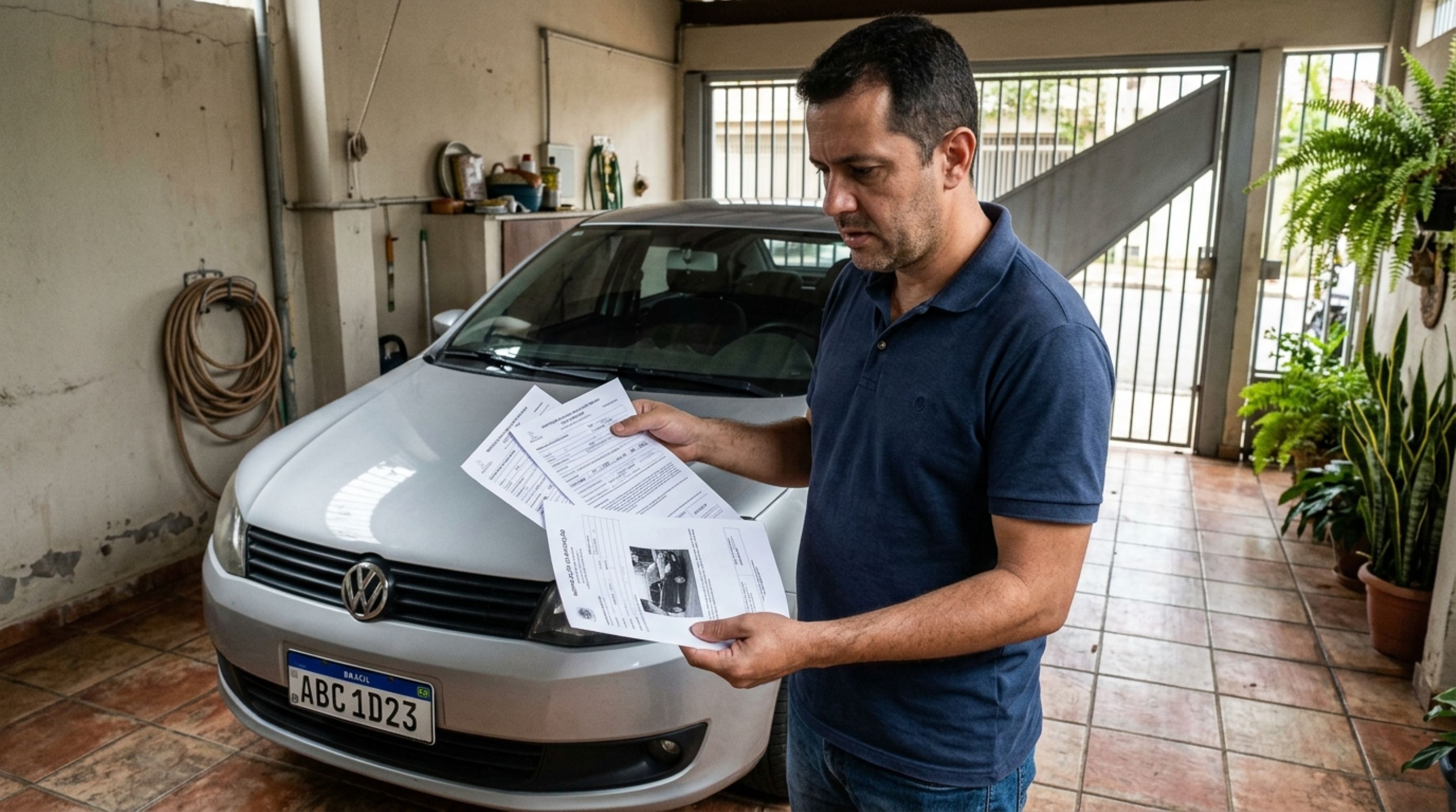 Proprietário recebe três multas de trânsito em uma cidade onde nunca esteve, acredita que houve erro na leitura da placa e começa a reunir documentos, mas as imagens das infrações mostram outro carro usando a mesma identificação do seu veículo