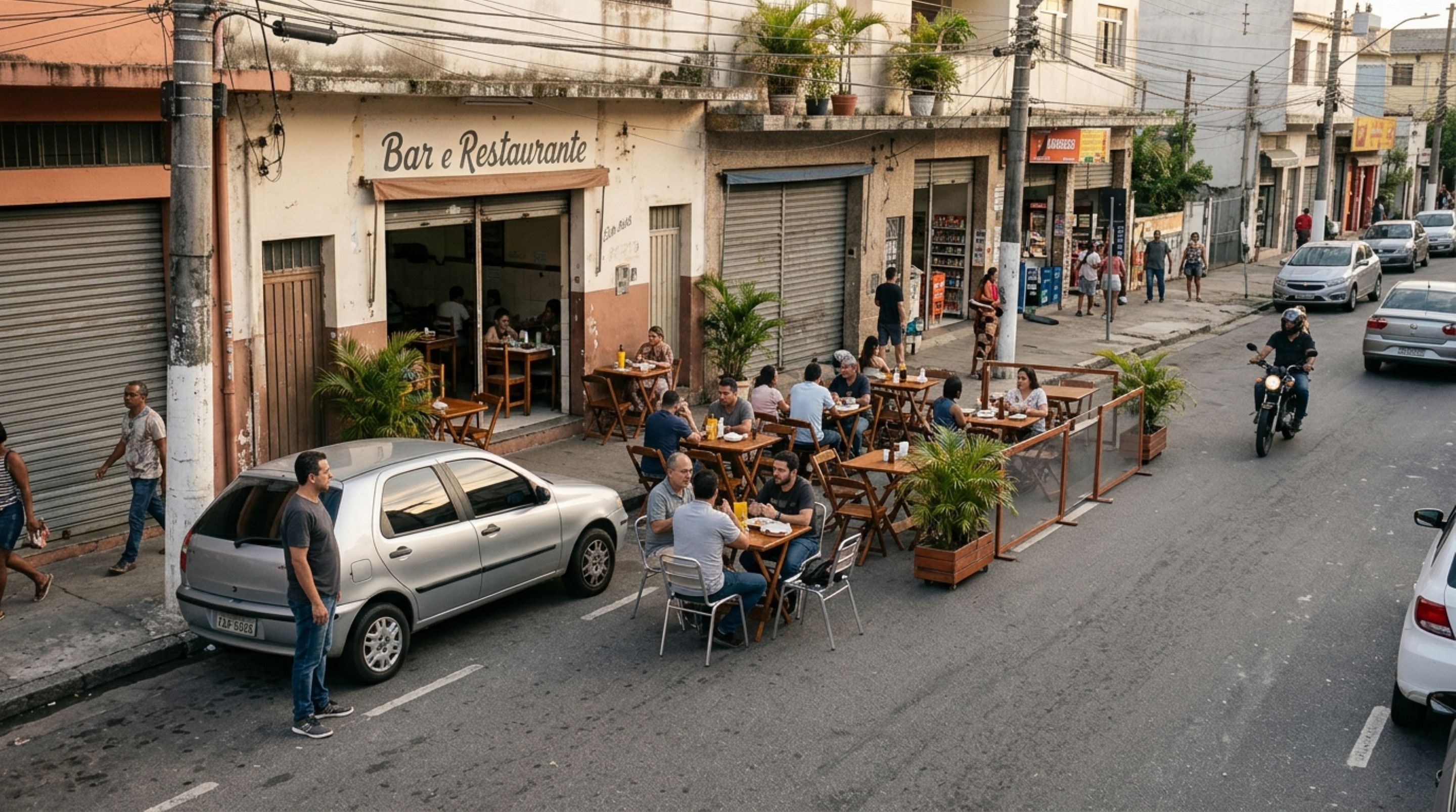 Ocupacao de vagas de rua por restaurantes exige aval municipal