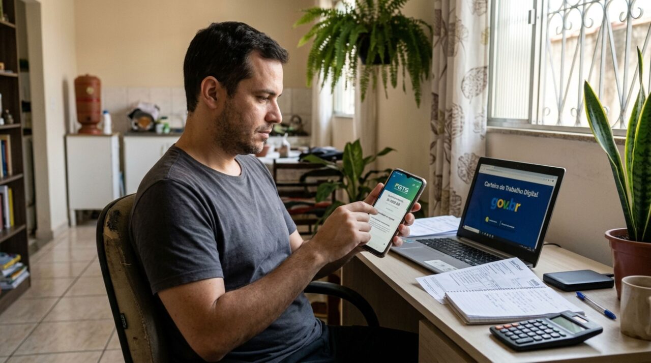 Homem deixa o emprego e passa três anos trabalhando por conta própria, lembra do FGTS antigo e descobre que precisa verificar o período fora do regime e o momento permitido para sacar