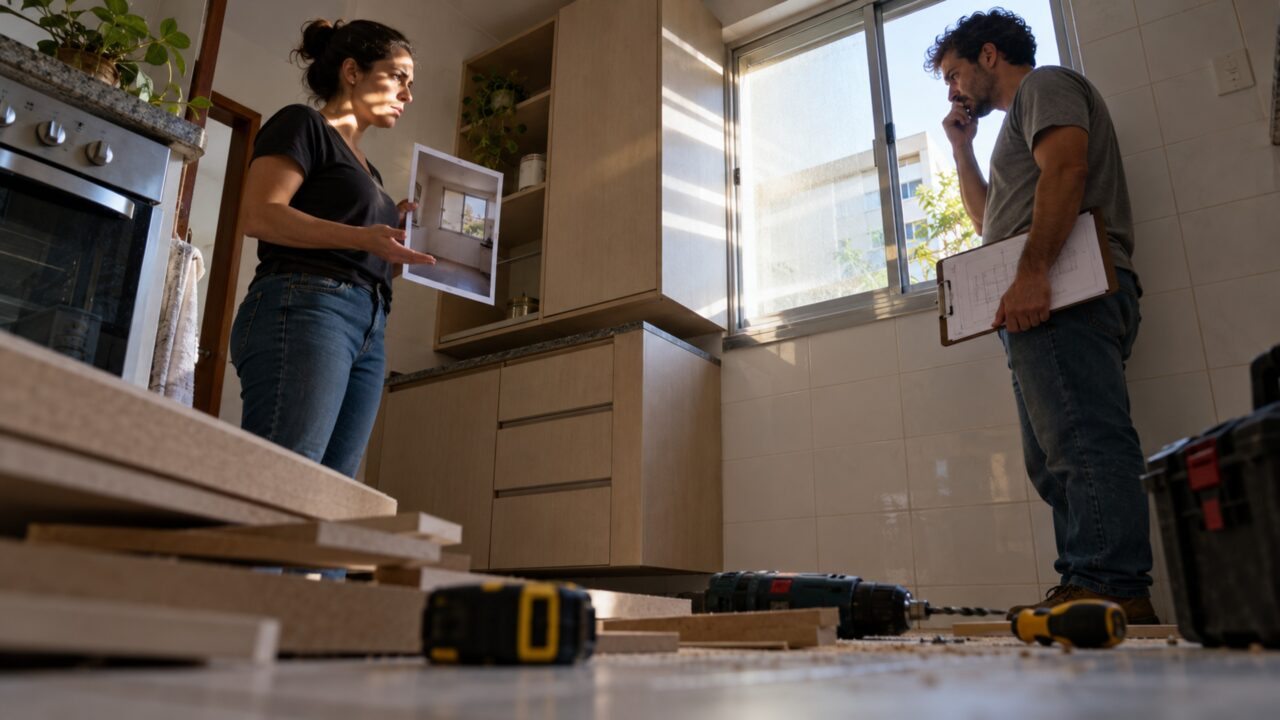 Marceneiro entrega armário que cobre a janela e exige outro pagamento para corrigir as medidas