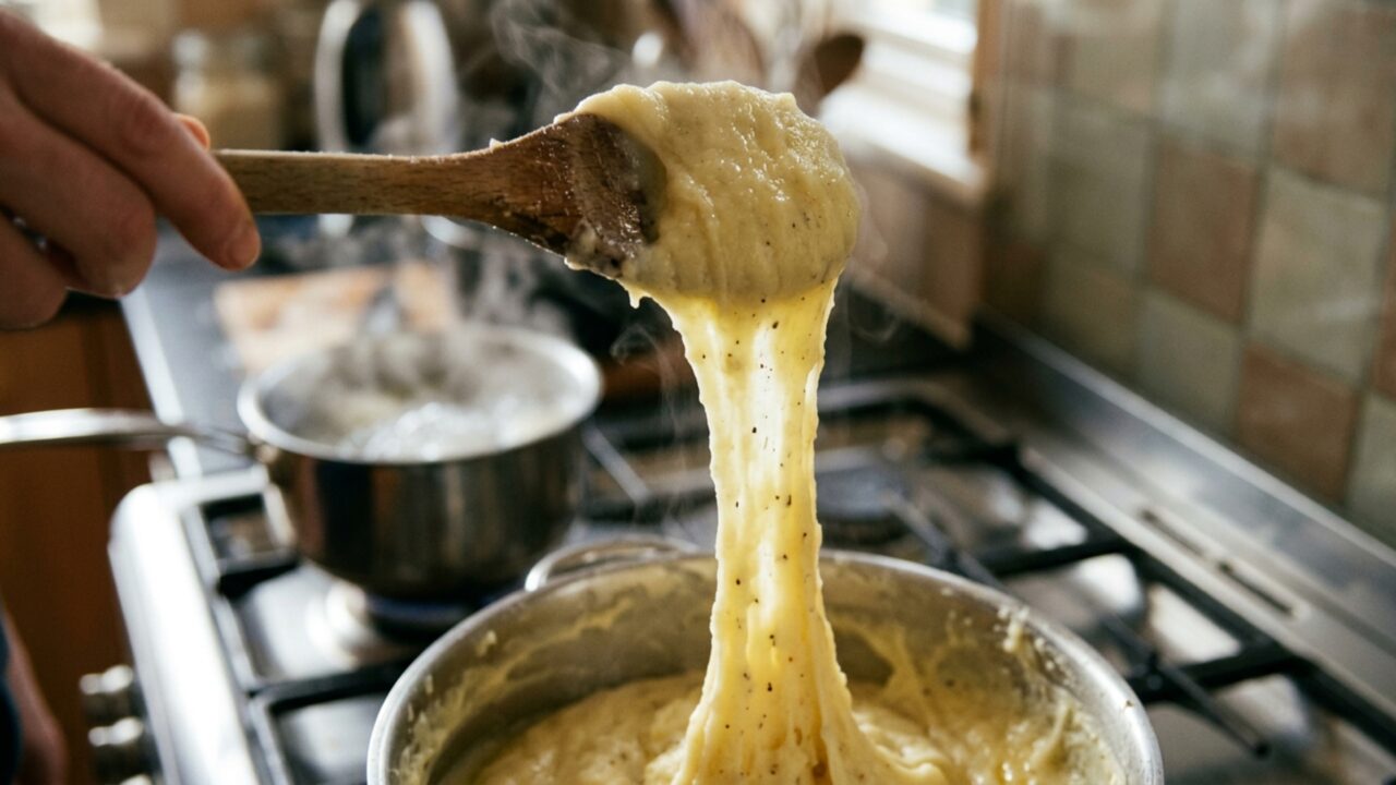 O purê parece simples até ficar elástico e pesado e nesse caso o erro pode estar no tempo em que a batata foi mexida depois de amassada